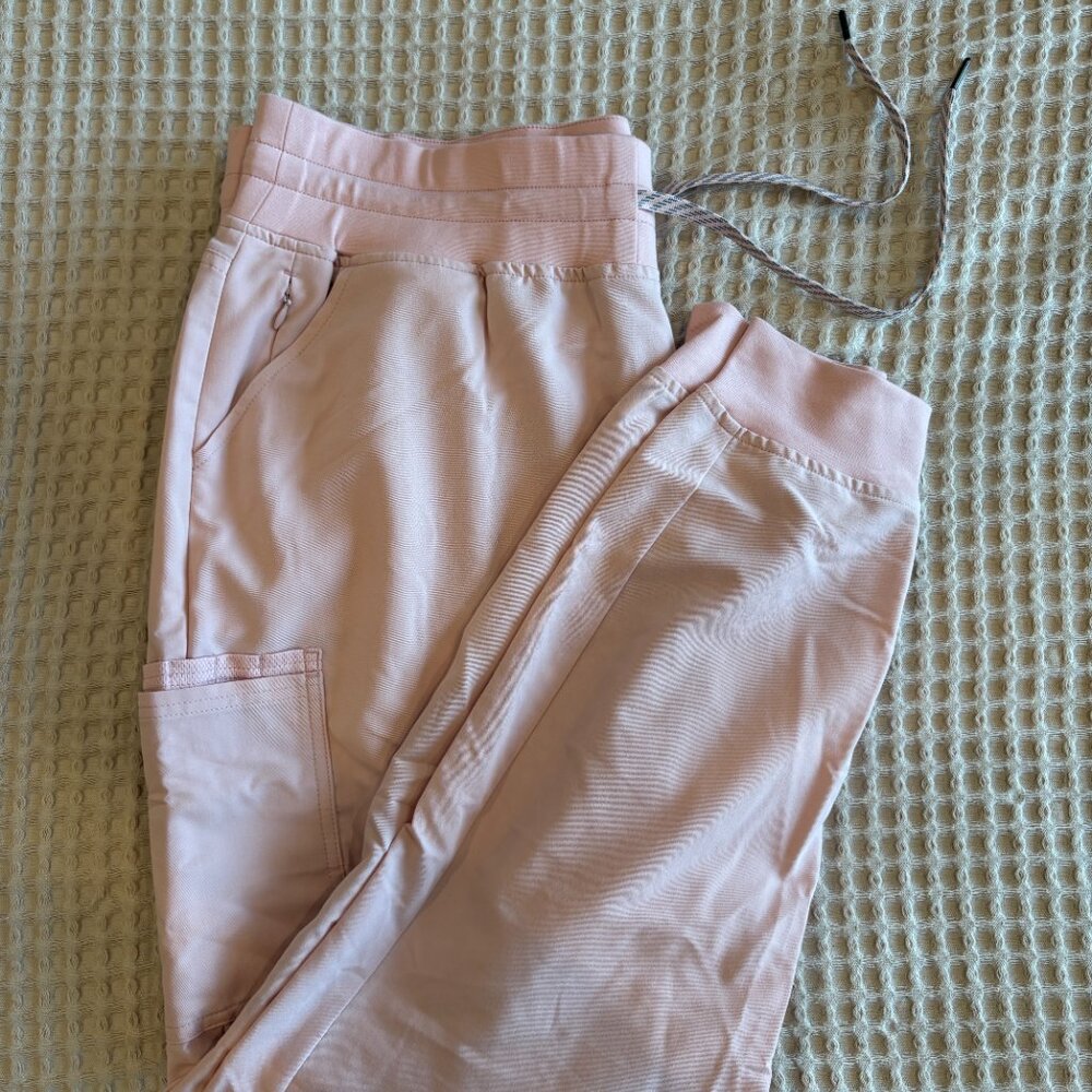 JAANUU Women's 13 Pocket Navy Blue Scrub Jogger - PINK BLUSH - XL